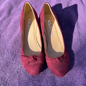 Chinese Laundry maroon wedge heels